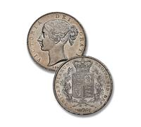Old British Queen Victoria Coins, 1847 Victoria Silver Crown, UK Old Coins for Collectors, Great Britain Antique Coin Set, Ancient Coin Collection, Vintage European Historical Souvenir