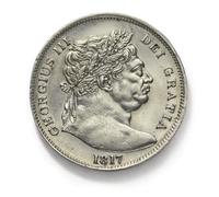 Old British Silver Coins, 1817 George III Bull Head Half Crown, UK Antique Coin Set, UK Old Coins for Collectors, Great Britain Ancient Coin Collection, Historical European Souvenirs