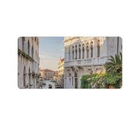Old Buildings Mouse Pad Large Non-Slip Office Desk Mat Large Computer and Laptop Mat Laptop Protector Writing Pads for Office Home 12" X 24"