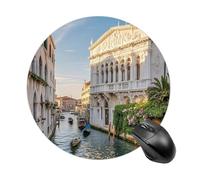 Old Buildings Mousepad Round Anti-Slip Waterproof Rubber Base Mice Mat Cute Mousepad for Work Office Home Gaming Laptop Men Women Small Size 7.8 X 7.8 Inches