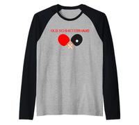 Old Butterfly Hand Table Tennis Gift Men's Ping Pong Raglan Baseball Tee