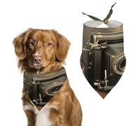 Old Camera Pet Scarf Adjustable Pet Accessories Triangular Scarf Washable Floral Print Puppy Bib Bandana Stylish Comfortable Cat Scarves for Holiday Scarfs