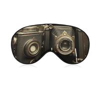 Old Camera Sleep Mask for Women Men, Soft Eye Mask with Adjustable Strap for Sleeping, Light Blocking Travel Blindfold for Nap Comfortable Eye Cover for Home Office