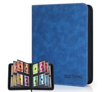 Old Canal Top Loader Binder, 4 Pockets Card Binder Holds 112 Top Loaders, Premium Trading Card Collection Holder, Top Loader Storage Album for TCG, Sports Cards, Sapphire Blue (FOR TOP LOADERS ONLY)