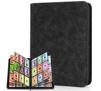 Old Canal Trading Card Album, Card Scrapbook with 9 Compartments for up to 540 Cards, Portable Zip Binder, Cards Binder for MTG, TCG, Baseball Cards (Black)