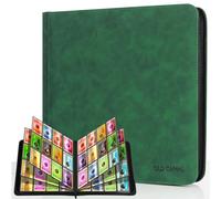 Old Canal Trading Card Album, Cards Scrapbook with 12 Compartments for up to 720 Card, Portable Zip Binder, Cards Binder for MTG, TCG, Football Cards (Dark Green)
