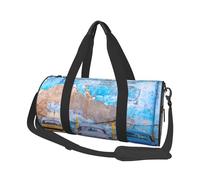 Old Car Dilapidated Wall Print Travel Duffel Bag, Foldable Gym Bag Overnight Weekend Bags for Women, Large Holdall Bag Cabin Bag for Sports and Travel