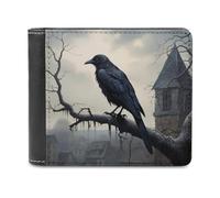 Old Castle and Black Crow Men's Bifold Wallet Slim Cash Card Holder Leather Purse