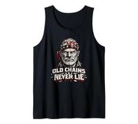 Old Chains Never Lie Disc Golf Vintage Frolf Veteran Tank Top