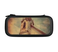 Old Church Carrying Case Compatible with Switch Hard Travel Storage Bag with 15 Game Card Slots