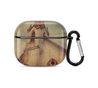 Old Church Compatible with Airpods 3 Case PC Scratch-Resistant Drop-Proof Protective Cover with Keychain