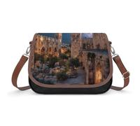 Old City Jerusalem Night Israel Crossbody Bags for Women PU Leather Shoulder Bag Handbag Messenger Bags