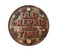 OLD CLOCK REPAIR FIX BROKEN TIME Metal Tin Sign Plaque