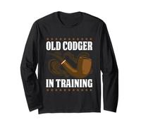 Old Codger in Training Funny Pipe Smoker Saying Long Sleeve T-Shirt