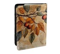 Old Coffee Leaves Printed Passport Holder,Travel Pu Leather Passport Cover Case Organiser for Men Women,6.5 Inch