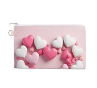 Old Compass Coin Purse Canvas Wallet Cute Change Purse Small Storage Bag with Zipper, Heart Shaped Frame, One Size, Flowers and Animals