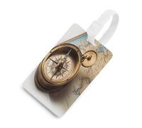 Old Compass Luggage Tags for Suitcases Cute Suitcase Tag Privacy Cover ID Identifier Unique Name Tags for Travel Baggage Essentials Fashion Tag, White-style, One Size