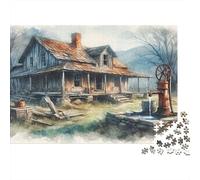 Old Cottage Jigsaw Puzzles Rural Nostalgia 1000 Pieces Recycled Paper for Adults Puzzle Educational Game Hands-on Skills Great Gift Idea 70x50cm/1000pcs