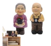 Old Couple Figurines - Elderly Couple Sculptures, Miniature Fairy Figures | Miniature Fairy Resin Figures for Husband and Wife of Saint for Wedding Favors for Ann