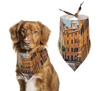 Old Courtyard Cafe Chair City, Rome, Italy Dog Bandanas Adjustable Bib Party Pet Decorations Cute Dog Triangle Scarfs for Small Medium Puppy Cat Costume Accessory