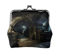 Old Crypt Print Vintage Leather Change Purse Elegant Small Coin Purse for Women Coin Pouch Wallet Mini