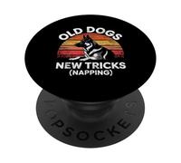 Old Dogs New Tricks Napping German Shepherd Mom Foster Fail PopSockets Adhesive PopGrip