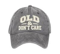 Old & Don't Care Baseball Cap | Vintage Distressed Adjustable Unisex Hat | for Running Travel Sports Daily Hiking Picnic Fishing Shopping Gray