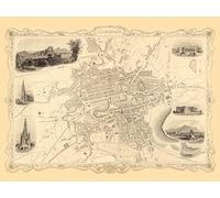 Old Edinburgh Map by Tallis & Rapkin | Plan of the City of Edinburgh, Scotland | 1851 | Vintage Scottish Print | Old Map Wall Decor (180gsm Matt Paper, 24 x 18 in)