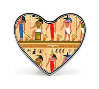 Old Egyptian Papyrus and Hieroglyph Retro Vintage Style Heart Brooch Pin, Unisex Smooth Surface Lapel Tie Pin, Lightweight Badge Jewelry Crafts Decor for Costume Accessory Men Women