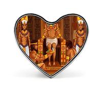 Old Egyptian Papyrus and Hieroglyph Retro Vintage Style Heart Brooch Pin, Unisex Smooth Surface Lapel Tie Pin, Lightweight Badge Jewelry Crafts Decor for Costume Accessory Men Women