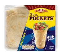 Old El Paso Tortilla Pockets Mexican Tortilla Wrap 223g (Pack of 4)
