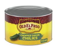 OLD EL PASO Chopped Green Chilies, 113ml Package, Try These Chilies with Any Meal to Add a Little Extra Spicy Flavour
