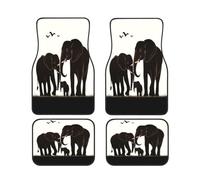 Old Elephant And Young Elephant Car Floor Mats Set Of 4,Front Rear Carpets Mats