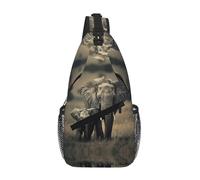 Old Elephant and Young Elephant Crossbody Sling Bag Crossbody Shoulder Chest Bag Shoulder Strap Waist Fanny Pack Men Women