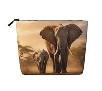 Old Elephant and Young Elephant Print Toiletry Bag Cosmetic Bag Large Capacity Travel Makeup Bag for Women for Daily Use Travel