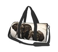 Old Elephant and Young Elephant Printed Sports Gym Bag with Wet Pocket & Shoes Compartment, Travel Duffel Bag for Men Women