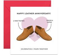 Old English Co. 3rd Wedding Anniversary Card for Husband and Wife - Cute Funny Leather Anniversary Greeting Card | Joke Humour Third Anniversary for Him and Her | Blank Inside & Envelope Included