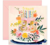 Old English Co. 85th Birthday Card for Women - Special Gold Foil Bday Cake Design - Eighty-fifth Female Gifts for Daughter, Sister, Cousin, Friend, Family | Blank Inside with Envelope