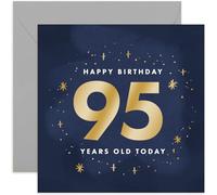 Old English Co. 95 Today Birthday Card for Man or Woman - Gold Foil Sparkle Stars Bday Gifts for Him or Her - Shiny Design for Son, Daughter, Niece, Nephew | Blank Inside with envelope