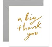Old English Co. A Big Thank You Card - Gold Foil | Thank Friends and Family | Blank Inside & Envelope Included