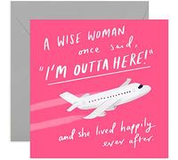 Old English Co. A Wise Woman Leaving Card - Funny Good Bye and Goodluck Card for Women | Retirement, Promotion, Staff, Colleague | Blank Inside & Envelope Included (Wise Woman)