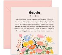 Old English Co. Best Friend Birthday Card for Female Friend - Bestie Definition - Flower Artwork Design - Friendship Gift for Bestie Bestfriend BFF - Well Done Card - Thank You Card | Blank Inside