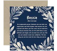 Old English Co. Best Friend Birthday Card for Female Friend - Bestie Definition - Friendship Gift for Bestie Bestfriend BFF - Well Done Card - Thinking of You, Thank You Card | Blank Inside Envelope