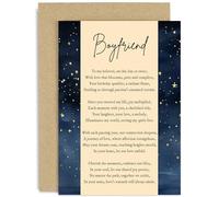 Old English Co. Birthday Card for Boyfriend - Male Birthday Card for Him - Birthday Poem - Star Traditional Card - Unique Poem Birthday Card for Men - Contemporary | Blank Inside Envelope