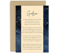 Old English Co. Birthday Card for Godson - Male Birthday Card for Him - Birthday Poem - Star Traditional Card - Unique Poem Birthday Card for Men - Contemporary | Blank Inside Envelope
