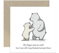 Old English Co. Birthday Card for Grandad - Cute Bear Heartfelt Sentimental Gift for Grandad - Fingers May Be Small But I Can Still Wrap Them Around Grandad Card | Blank Inside with Envelope