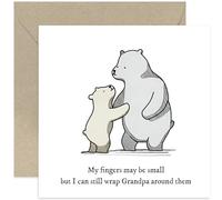 Old English Co. Birthday Card for Grandpa - Cute Bear Heartfelt Sentimental Gift for Grandpa - Fingers May Be Small But I Can Still Wrap Them Around Grandpa Card | Blank Inside with Envelope