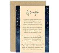 Old English Co. Birthday Card for Grandpa - Male Birthday Card for Him - Birthday Poem - Star Traditional Card - Unique Poem Birthday Card for Men - Contemporary | Blank Inside Envelope