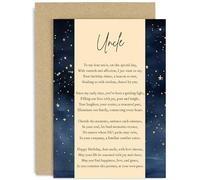 Old English Co. Birthday Card for Uncle - Male Birthday Card for Him - Birthday Poem - Star Traditional Card - Unique Poem Birthday Card for Men - Contemporary | Blank Inside Envelope