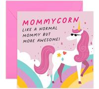 Old English Co. Birthday Cards for Mommy - Fun Mommycorn Card - Birthday Card from Son, Daughter, Stepchild - Mother's Day Card from Young Child - Unicorn Birthday Card Gift | Blank Inside